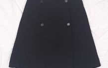 Maje Black Double Breasted High Waisted A-Line Wool Mini Skirt 8UK/36EU