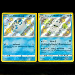 Galarian Darumaka SV023/SV122 & Darmanitan SV024 Shiny Vault Holo Rare Shining Fates Pokemon Cards