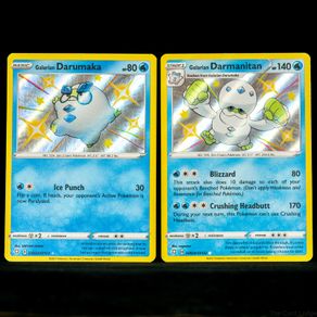 Galarian Darumaka SV023/SV122 & Darmanitan SV024 Shiny Vault Holo Rare Shining Fates Pokemon Cards