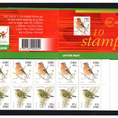 2002 Ireland Chaffinch Definitive Stamp Booklet Mint Never Hinged (MNH). Hibernian HB101.