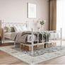Double Metal Bed Frame 135 x 190 cm with Headboard and Footboard Heavy Duty Foundation,Metal Slat Support,White, Image 7
