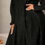 SHEIN Black Glitter Bishop Sleeve Dress. Size 20. New Image 4