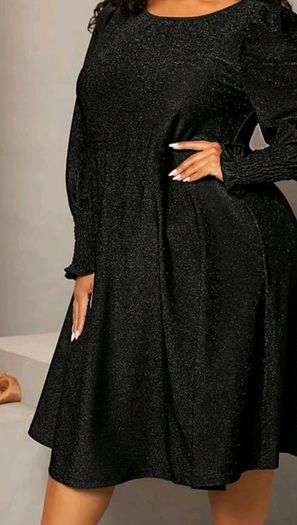 SHEIN Black Glitter Bishop Sleeve Dress. Size 20. New