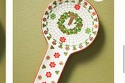 Anthropology Festive Bistro Tile Spoon Rest Dish