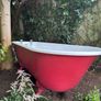 Cast iron bath with taps Image 3