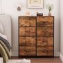 Chest of Drawers for Bedroom with 8 Drawers, Wide Storage Organiser Fabric Dresser for Closet Nursery Bedside Living Room Laundry Entryway Hallway, Wood Grain Print Image 2
