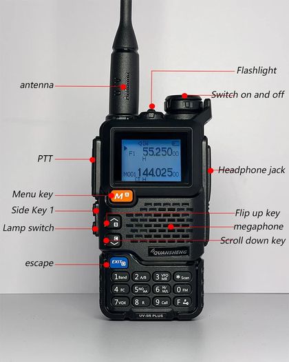 Quansheng Quansheng UV-5R PLUS Walkie Talkie 5W Air Band Radio Charge UHF VHF DTMF FM Scrambler NOAA Wireless Frequency Two Way CB Radio