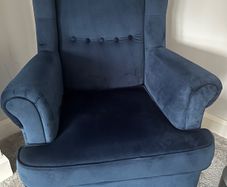 Royal Blue Velvet Wingback Accent Chair
