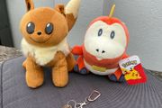 Two Pokemon plush - NEW Fuecoco &amp; Eevee