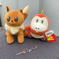 Two Pokemon plush - NEW Fuecoco & Eevee