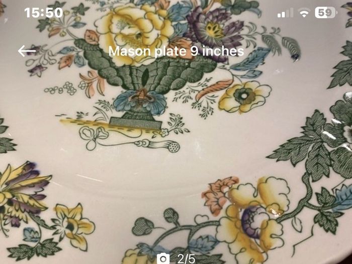 Vintage Masons strathmore green 9 inch plate