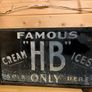 Ultra-Rare Vintage Original HB Ice Cream Reverse Painted Glass Shop Sign (c. 1930s/50s) Image 4