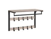 Wall Coat Rack with Shelf and 10 Removable Hooks