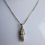 Vintage Sterling Silver 925 Drop Pendant Necklace length 18" - 4,5g Image 2