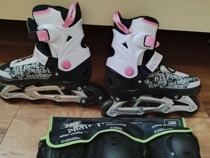 Kids Adjustable Inline Skates (Worn Twice) + New Pads