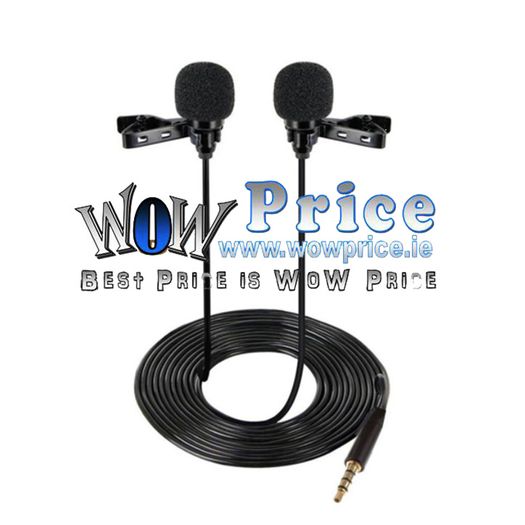 08548 Mini Lavalier Lapel Microphone Dual Headed Recording Clip On Mic