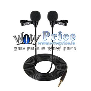 08548 Mini Lavalier Lapel Microphone Dual Headed Recording Clip On Mic