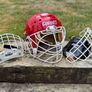 Vintage Cooper Red Goalie Hockey Helmet with Cage - Made in Canada Image 2