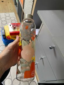 Glass drinking bottle
