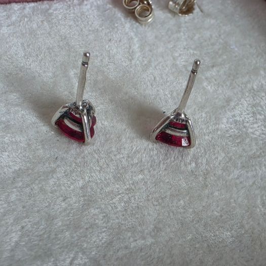 Pandora red heart stud earrings very good condition