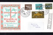 1969 Ireland Gerl Definitive stamps (third series) 5d, 6d, 9d &amp; 5s Illustrated addressed First Day Cover (FDC) with Baile Atha Cliath (Dublin) Steele Cancel