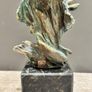 Monarch Of The Plains - Patinated Bronze, Marble, Signed Image 7