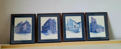 Vintage Charles Rennie Mackintosh architectural prints x 4