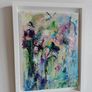 Original Abstract Painting Framed Original Floral Landscspe Garden Image 2