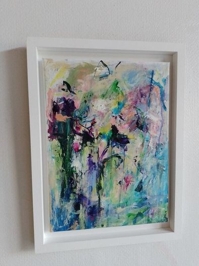Original Abstract Painting Framed Original Floral Landscspe Garden