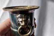 Vintage Viners Of Sheffield Silver Plated Lion Head Ringed Urn/Vase Lined