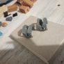 Lego castle minifigures accessories horse saddle dark bluish gray 2 pieces Image 2