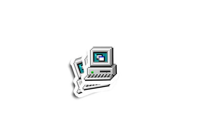 Windows 98 My Computer Glossy Sticker 2-Pack