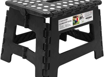 Folding Step Stool - 9 inch Height Foldable Stool For Kids & Adults, Kitchen Garden Bathroom Collapsible Stepping Stool