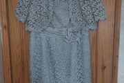 R and M Richards silver lace dress with bolero (free post)