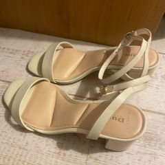 DUNE London Cream Sandals with Heel