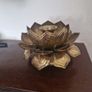 vintage brass lotus flower candle holder Image 2
