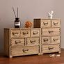 Wood Storage Drawer Units Desktop Organiser Mini Chest of Drawers Vintage Cabinet 6 Drawers Image 4