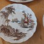 Fabulous Vintage Mid Century Brown 29 Piece Dinner Service With Hand-Painted Multicoloured Elements by Johnson Bros in the Popular and Collectable The Old Mill Pattern, Circa 1952-77 Image 3