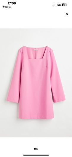 H&M pink square neck dress new with tags