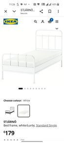 single bed with mattress