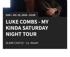 Luke Comb Tickets 19/07/26
