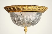 Elegant Vintage Pendant Chandelier Brass and Cut Glass Ceiling Lamp