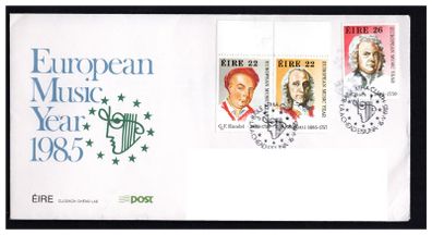 1985 Ireland Europe Music Year Commemorative Stamps An Post First Day Addressed Cover (FDC)