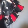 AX Paris Red Black Abstract Print Frill Sleeve Bodycon Dress Size 12 Party Image 3