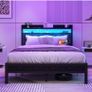 4ft6 Double Size Bed Frame with LED Lights Image 8