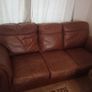 3 seater brown leather sofa Image 4