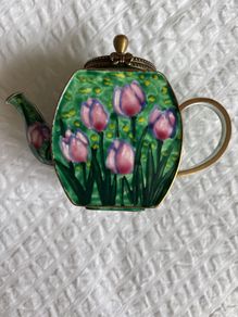 Teapot - MINIATURE - Ceramic and Brass