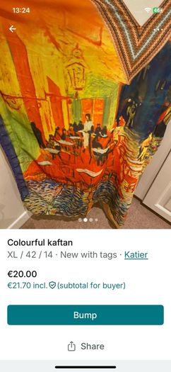 Colourful Katier kaftan - size 14- new