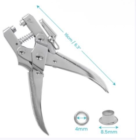 Brand New Eyelet Pliers Set with 100 Silver Eyelets