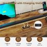 4ft6 Double Bed Frame with Wooden Headboard, Metal Platform Bed Frame with LED Lights and Charging Station,Sturdy Metal Slats Support, UnderBed Storage,Easy Assemble,No Mattress (Double-135x190cm) Image 6